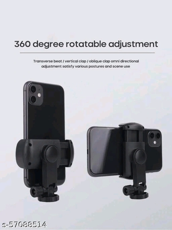 Rhymestore® 360 Universal Multifunctional Mobile Holder Clip for All Mobile Camera Holder and Tripod Mount Holder - Black