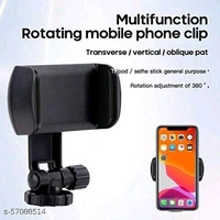 Rhymestore® 360 Universal Multifunctional Mobile Holder Clip for All Mobile Camera Holder and Tripod Mount Holder - Black