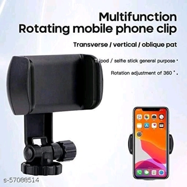 Rhymestore® 360 Universal Multifunctional Mobile Holder Clip for All Mobile Camera Holder and Tripod Mount Holder - Black