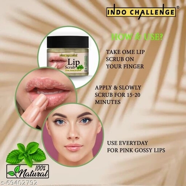 INDO CHALLENGE Lip Scrub For Lightening and Brightening Dark Lips