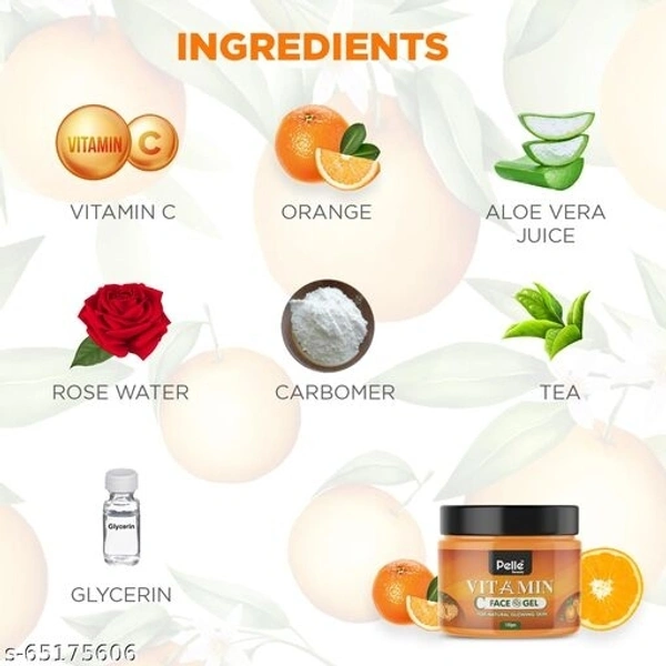 Vitamin C Face Gel ¬_ For Retains Hydration _ For Men & Women : Orange: 100GM