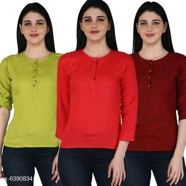 Women's Rayon Combo Tops  - L