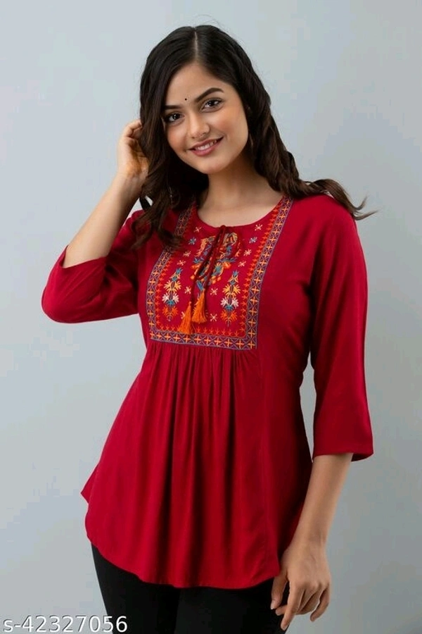 Woman Care Embroidered Tops - L