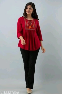 Woman Care Embroidered Tops - XL