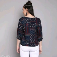 Women's foil printed rayon top - S