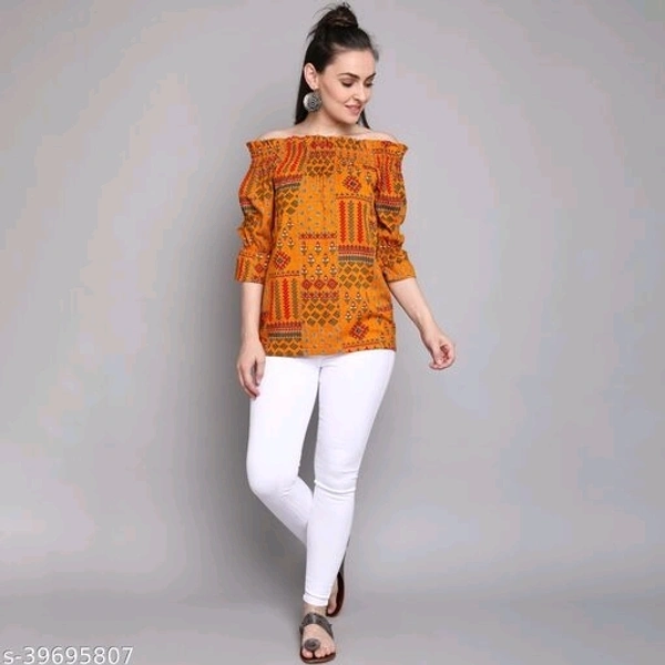 Women's foil printed rayon top - XXL