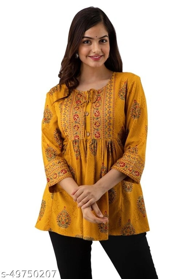 DMP316 YELLOW PRINTED TOP - XS