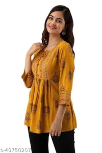 DMP316 YELLOW PRINTED TOP - XS