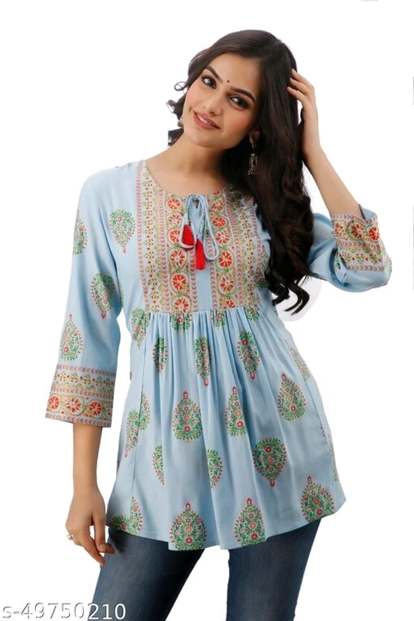 DMP315 AQUA PRINTED TOP - XS