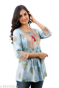 DMP315 AQUA PRINTED TOP - XS