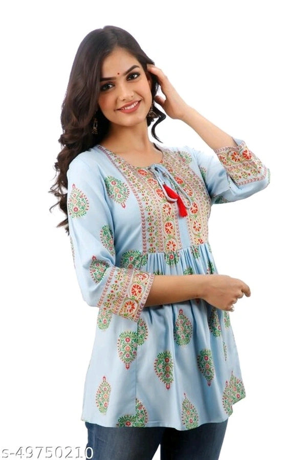 DMP315 AQUA PRINTED TOP - XS