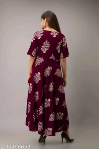 Printed Anarkali Kurti for Women Ethnic Wear Rayon Fabric - XL