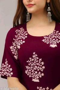 Printed Anarkali Kurti for Women Ethnic Wear Rayon Fabric - XL
