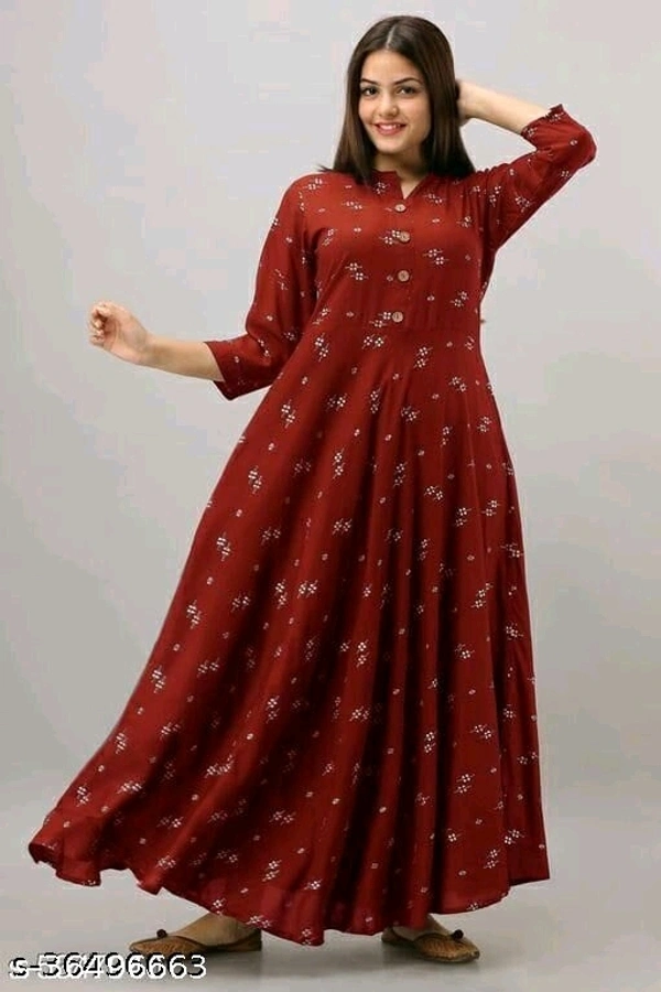 Printed Anarkali Kurti for Women Ethnic Wear Rayon Fabric - XXL