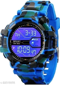 New Digital RTK703 Straight Blue Sports Watch Get Square Led Watch Free Watch For Boys