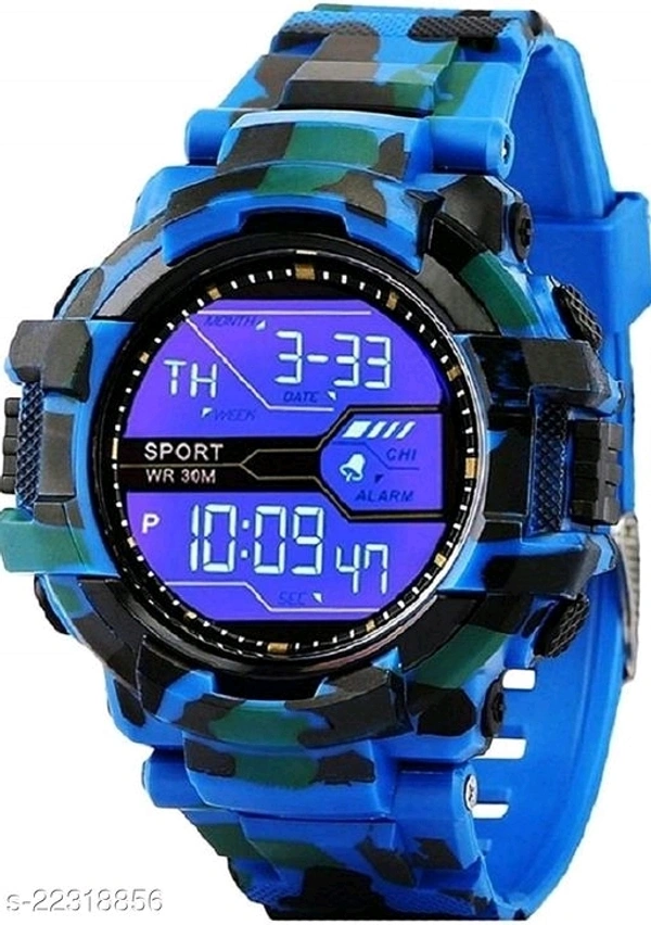 New Digital RTK703 Straight Blue Sports Watch Get Square Led Watch Free Watch For Boys