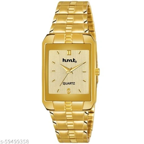 Hmtq Men's Golden SS Analogue watch