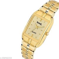 Hmtq Men's Golden SS Analogue watch