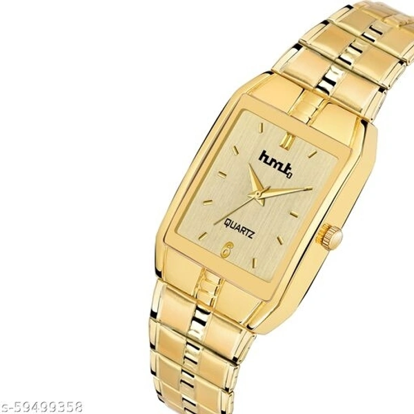 Hmtq Men's Golden SS Analogue watch