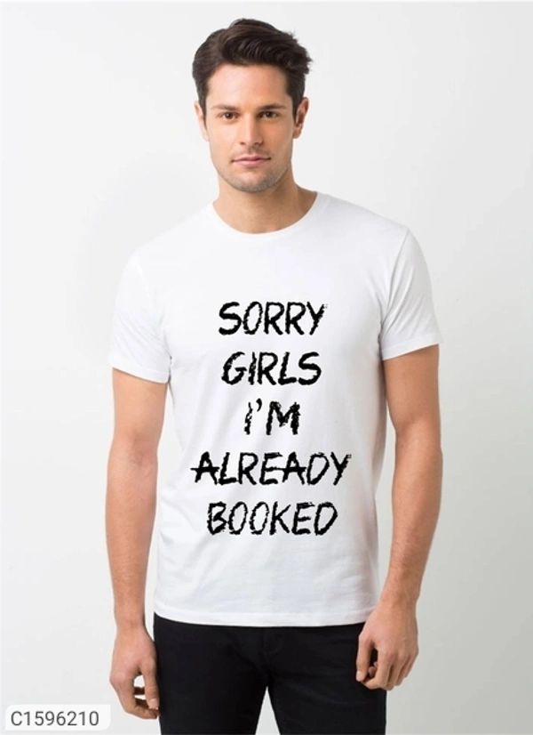 Polyester Printed Half Sleeves T-Shirts For Men - M