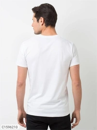 Polyester Printed Half Sleeves T-Shirts For Men - M