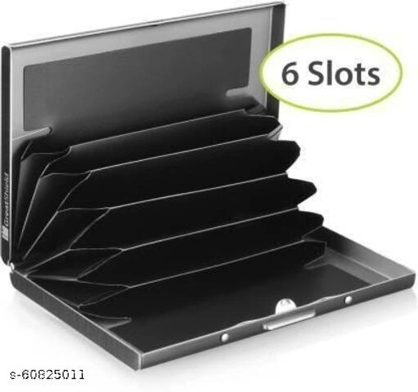 yatee collection Exclusive Black RfID Protected Slim Stainless Steel Black Debit/Credit ,Ultra Thin Business Credit Card Holder for Men & Women, Stainless Steel Wallet RFID Blocking Slim Metal Case for Travel and Work, Great as a Gift for Your Family or Friends (Black)…SET OF 1 ,BL-422 BLLN BG