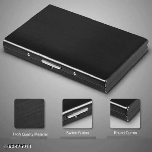yatee collection Exclusive Black RfID Protected Slim Stainless Steel Black Debit/Credit ,Ultra Thin Business Credit Card Holder for Men & Women, Stainless Steel Wallet RFID Blocking Slim Metal Case for Travel and Work, Great as a Gift for Your Family or Friends (Black)…SET OF 1 ,BL-422 BLLN BG