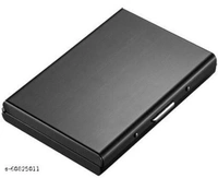 yatee collection Exclusive Black RfID Protected Slim Stainless Steel Black Debit/Credit ,Ultra Thin Business Credit Card Holder for Men & Women, Stainless Steel Wallet RFID Blocking Slim Metal Case for Travel and Work, Great as a Gift for Your Family or Friends (Black)…SET OF 1 ,BL-422 BLLN BG