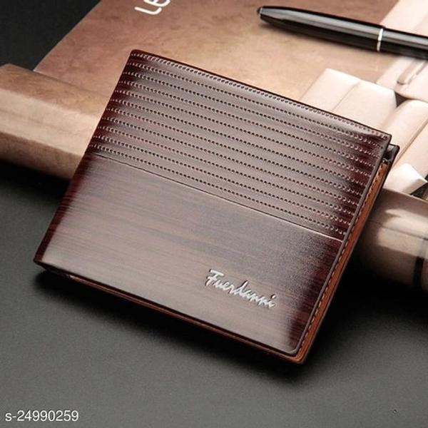 Trendy Men's Brown PU Wallet