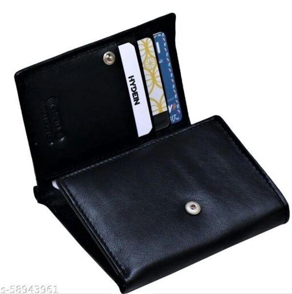 Hydein Black Genuine Leather RFID wallet ( 9 Card slots)