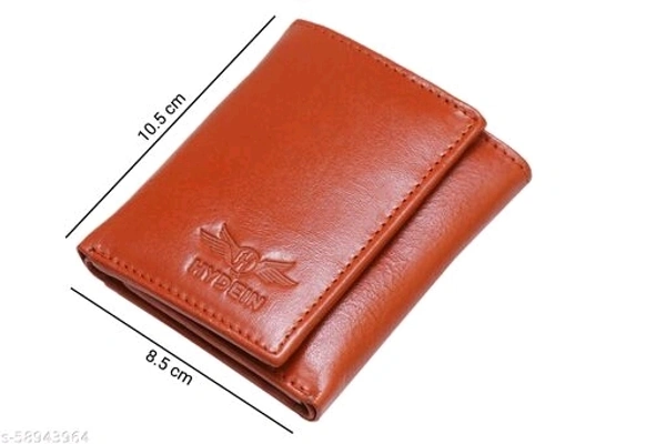 Hydein Orange Genuine Leather RFID wallet ( 9 Card slots)