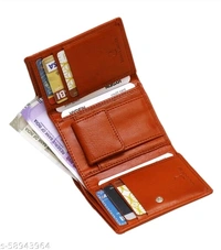 Hydein Orange Genuine Leather RFID wallet ( 9 Card slots)