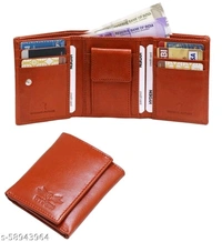 Hydein Orange Genuine Leather RFID wallet ( 9 Card slots)