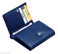 Hydein Blue Genuine Leather RFID wallet ( 9 Card slots)