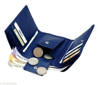 Hydein Blue Genuine Leather RFID wallet ( 9 Card slots)
