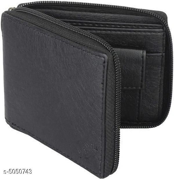 Trendy Men's Black Leather Wallet