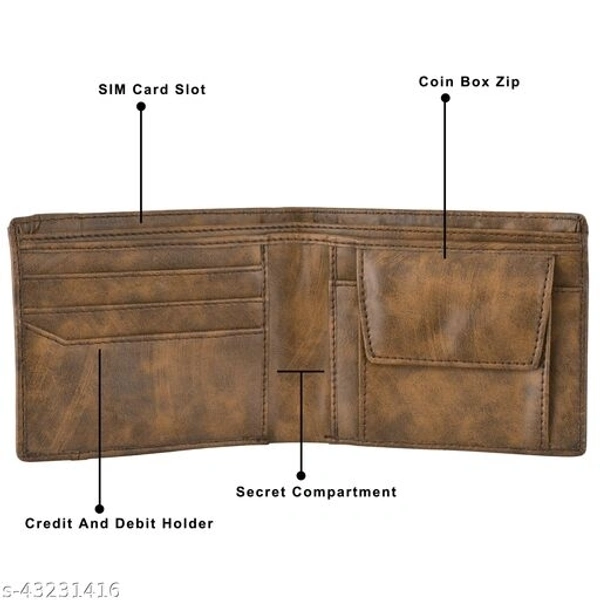 LOREM Men Brown Synthetic leather Bi-Fold Wallet - WL24