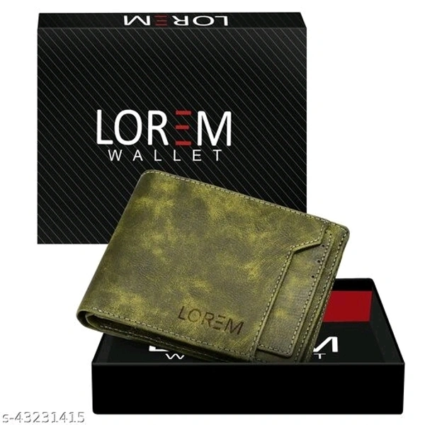 LOREM Men Green Synthetic leather Bi-Fold Wallet - WL16