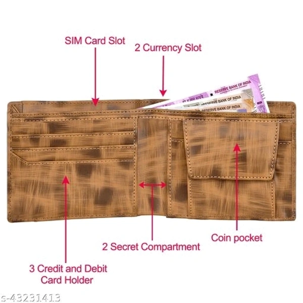 LOREM Men Brown Synthetic leather Bi-Fold Wallet - WL21