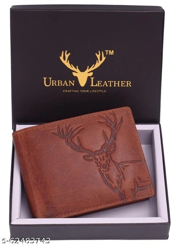 Urban Leather Stitch Print Vintage Tan RFID Blocking Leather Wallet for Men