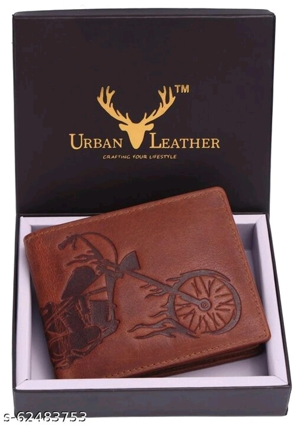 Urban Leather Stitch Print Vintage Tan RFID Blocking Leather Wallet for Men