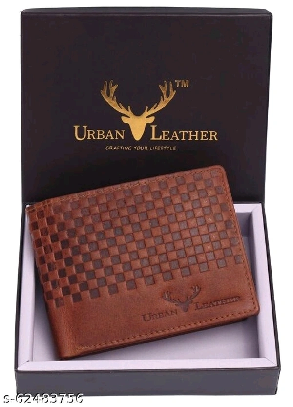 Urban Leather Stitch Print Vintage Tan RFID Blocking Leather Wallet for Men