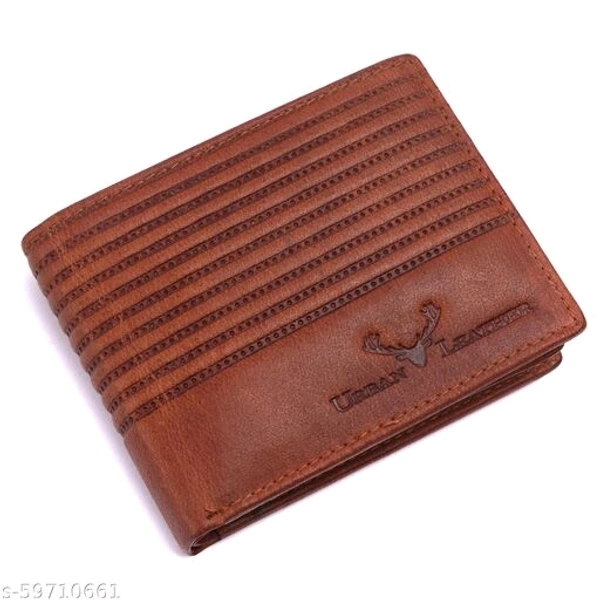 Urban Leather Stitch Print Vintage Tan RFID Blocking Leather Wallet for Men