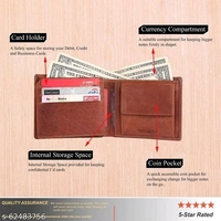 Urban Leather Stitch Print Vintage Tan RFID Blocking Leather Wallet for Men