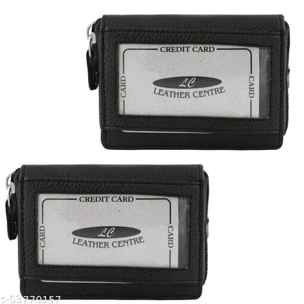 Lucky Gifts 9 Slots Leather Credit Card Holder Wallet for Men & Women