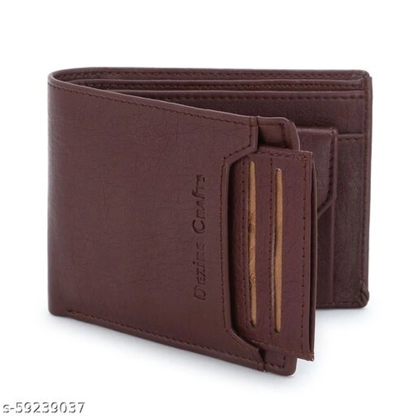 Dezire Crafts Men's Stylish Bi-Fold, Textured PU Leather, Latest Slim Wallets with Detachable Card Slot Case