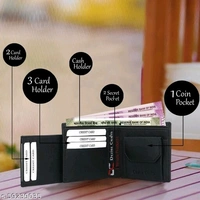 Dezire Crafts Men's Stylish Bi-Fold, Textured PU Leather, Latest Slim Wallets with Detachable Card Slot Case