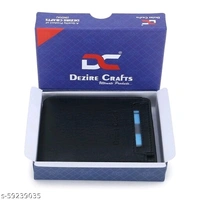 Dezire Crafts Men's Stylish Bi-Fold, Textured PU Leather, Latest Slim Wallets with Detachable Card Slot Case