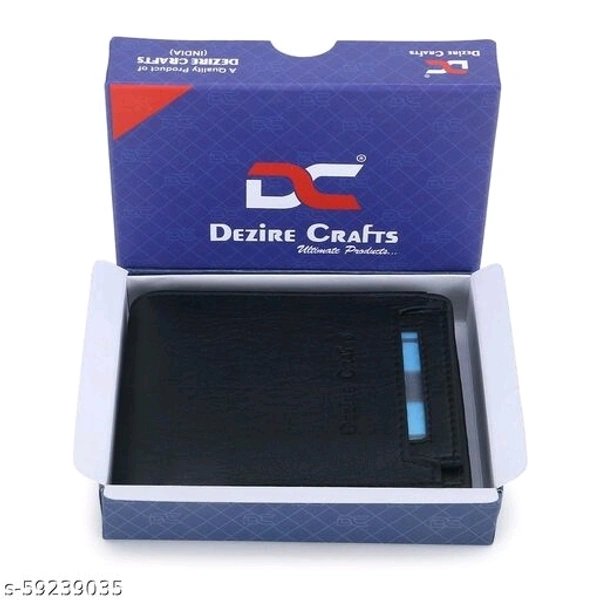 Dezire Crafts Men's Stylish Bi-Fold, Textured PU Leather, Latest Slim Wallets with Detachable Card Slot Case