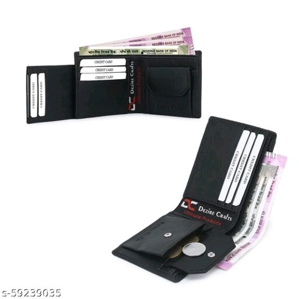 Dezire Crafts Men's Stylish Bi-Fold, Textured PU Leather, Latest Slim Wallets with Detachable Card Slot Case